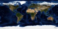 October, Blue Marble Next Generation w/ Topography and Bathymetry